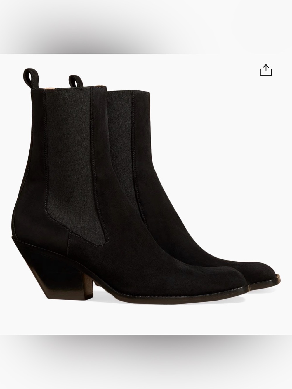 KHAITE Austin Black Suede Ankle Boots